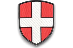 AMALRIC Ecusson Duché de Savoie, Patch Savoie brodé en Franceavec dos scratch et support à coudre fourni - Made in France