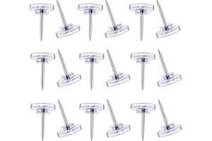 MUUZLL 150Pièces punaises Transparentes, Punaise Transparente, tête en plastique transparent, pointe en acier, clous de pouce de panneau de Liège mural carte Calendar photo - Home Office Craft Project