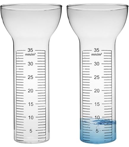 Lot De 2 Pluviomètres Verre 35 Mm - Échelle Transparente Résistant Au Gel - Jardin Terrasse Pelouse
