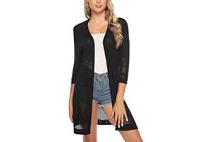 Sykooria Cárdigan Mujer Largo Manga Larga Chaqueta de Punto Mujer Elegante Cardigan Chaleco Mujer Casual para Primavera Verano Otoño Invierno