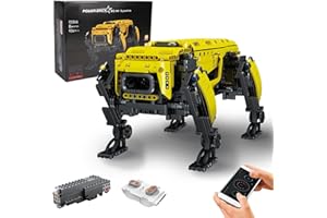 SDXFUWA 15066 Puppy Chien Robot - Programmable avec télécommande, Chien Jouet Mécanique APP+RC, Jaune, Cadeau pour Les Enfants de 8 Ans et Plus (936+ pièces)