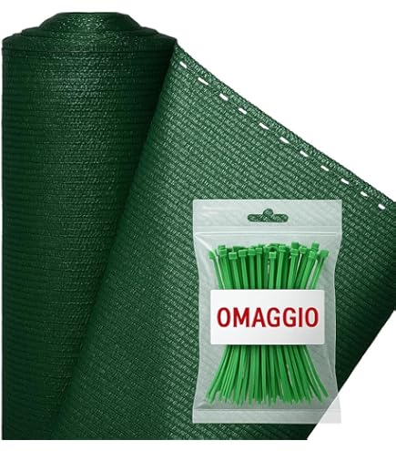Pinto FERRAMENTA Rete Telo Ombra Ombreggiante Verde O Bianca 100 Fascette In Omaggio Privacy Schermatura 90% Recinzione Esterno Copertura Oscurante Per Giardino Terrazzo Balcone (H4X20MT, BIANCO