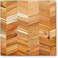 Barbary & Oak BO847024, Chevron Square Chopping Board, Suitable for Food Preparation and Serving, Acacia Wood, Red