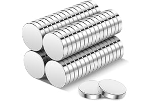Wukong 60 Pezzi Magneti al Neodimio, 10x2mm Potenti Magneti Calamite da Frigo Piccoli & Rotondi, per Lavagna, Uffici, Esperimenti, Foto, DIY