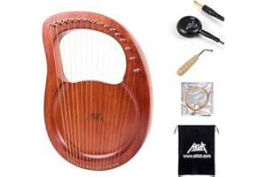 AKLOT Lyre Harpe 16 cordes métalliques en acajou avec clé à accorder, Ramassage,sac de transport noir