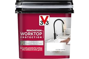 V33 Worktop Protection - No Undercoat Needed - Long-Term Protection For High Usage Surfaces - High Resistance To Knocks Scratches & Stains - Clear 500ml
