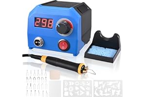 SEAAN Kit per Pirografo a Legna 60W, Macchina per Pirografia Digitale Temperatura Regolabile 0-700 ℃, Completo per Pirografico mit 1 Penne 23 Teste di Penna per Legno, Pelle, Zucca