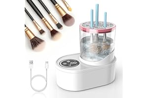 Weinsamkeit Limpiador de Brochas de Maquillaje 2 en 1, Limpiador de Pinceles Eléctrico, Automático Portátil, Limpieza Automática para Todos los Tamaños de Brocha de Belleza (B)