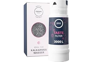 GROHE Blue, Aktivkohlefilter Taste, 3000l Kapazität (für Regionen mit Wasserhärte <9° dKH, Dreiphasenfilter reduziert geschmacksstörende Stoffe wie Chlor, für Blue Home, Professional, Pure), 40547001
