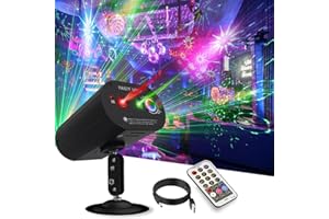 SPOOBOOLA Party DJ Disco Lights Dance Rave LED Strobe Sound Activated Stage Lights Indoor with Remote Control for Birthday Parties Wedding Karaoke KTV Bar Christmas Festiva