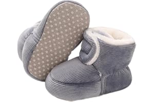 Aisprts Chaussures bébé Bottines Souples Semelles Antidérapantes Chaussures bébé fille et Garçon Chaudes et Confortables en Hiver Chaussures de Marche bébé Chaussures bébé 0-18 Mois