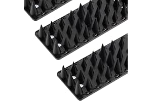 OFFO Bird Spikes,Pigeon Spikes for Pigeon Deterrent to Keep Bird or Cat Animals Away, Fence Wall Spikes of Bird Deterrent Covers 3m,Height 1.7cm,Black