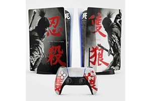 FFRAME PS5 Skin Samurai Sticker, Aufkleber für Playstation 5r, Konsole und Controller, Standard Edition Disc, Shinobi Skin (1 Controller)