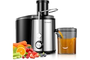 SHARDOR Juicer Machines, 800W Juicers with 3 Speed Control for Fruit and Vegetables,Higher Juice Yield Extractor Machine, Stainless Steel Centrifugal Juicers