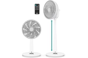 Duux Whisper 2 Standventilator Leise - Sparsamer DC-Motor mit 26 Geschwindigkeiten - Ventilator Höhenverstellbar (73-95cm) - Horizontale + Vertikale Oszillation - Weiß