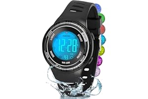 Edillas 7 Farben Kinderuhr Junge Mädchen,Armbanduhr Kinder Digitaluhr mit wasserdichte Schulanfang Geschenke für Kinder Sports Outdoor Uhr