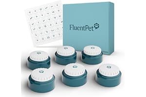 FluentPet Speak Up Buttons - Next-Generation Cat/Dog Talking Button Set - Pack of 6 Easy-to-Press Cat/Dog Communication Buttons- Recordable Buttons for Pets - Gift to Fit All HexTiles Sound Boards