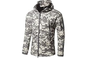 VADOOLL Herren Taktische Jacke Softshell Fleece Kapuzen Outdoor Mantel Warme Winterjacke Militär Softshell Taktische Jacke