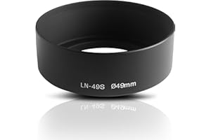 Ares Foto® 49mm Ø Metall Sonnenblende Gegenlichtblende Streulichtblende Lens Hood. CNC-gefrästes Aluminium. Zum Aufschrauben auf Filtergewinde. Für Canon Sony Nikon Tamron Sigma Olympus Fujifilm