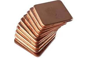 ‎SILVERBEAD Kupferplättchen [15x15x1mm] [10 Stück] Kupfer Copper Pad Heatsink | geeignet für GPU RAM SSD VRAM VRM Steuerplatinen Elektronik LED SMD IC