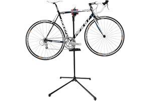 STEK Bike Repair Stand, Adjustable Heavy Duty Bicycle Maintenance for Stand with 360° Rotating Clamp and Tool Tray, Height Adjustable, Foldable Bike Workstand for Home & Shop