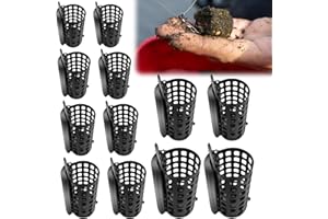 Cresbel Lot de 12 mangeoires de pêche : 6 paires de mangeoires de différentes tailles en métal sans plomb avec émerillon Snap, accessoires de pêche 10 g à 60 g