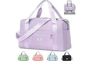 FIORETTO for Ryanair Airlines Cabin Bags 40x20x25 Underseat Travel Hand Luggage Carry on Bag Weekend Overnight Duffle Holdall Bag for Women and Men Purple