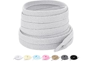 Stepace 2 Pares Cordones Planos,8mm de Ancho,Cordones Reemplazo para Zapatillas,Zapatos