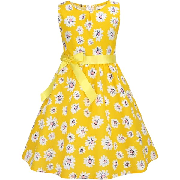 Bonny Billy Girls Vintage Floral Swing Dress - Party Dress For Kids In S-Blue - View #6