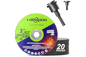 YKLP Tarcze tnące o średnicy 75 x 9,5 mm do szlifierek kątowych, agresywne tarcze do cięcia z żywicy 20 sztuk, trzpień mocujący, 1 sztuka