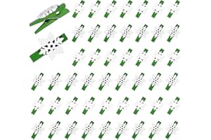 ilauke 50 sztuk dekoracyjnych klamerek na Boże Narodzenie, Boże Narodzenie, drewniane klipsy z motywem płatków śniegu, na Boże Narodzenie, mini drewniane klamerki na Boże Narodzenie, do samodzielnego