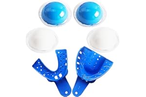 ANBOO Zestaw do odciskania zębów w domu, 2 tace do impresji dentystycznych i 4 zestawy z silikonu 25 g, do produkcji szyn, dentystów