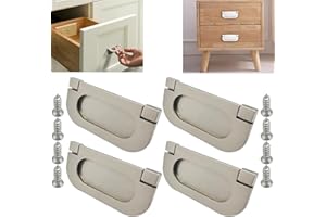 CTRICALVER 4pcs Acciaio Inossidabile Maniglie Invisibili |Argento Maniglie e pomelli cassetti per Ante di mobili |per porte per armadio da cucina armadio cassetto （75mm）