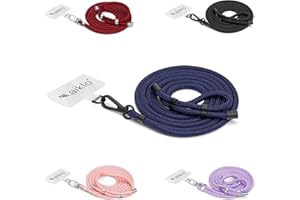 Aiklo | Colgante Universal teléfono móvil para Colgar Hombro/Cuello | Compatible e Intercambiable Entre Fundas | Correa Regulable en Altura Doble Anclaje | Cuerda de Nylon cómoda, Suave, Resistente