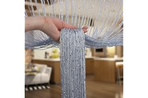AOTUO0608 2 Pack Home Decor Sequin Curtain for Doorway,Door String Curtains,Closet Bedroom Blind Living Room Divider,Window Wall Panel Fringe Backdrops Sheer no Beads Beaded Decorative Crystal (Silver)