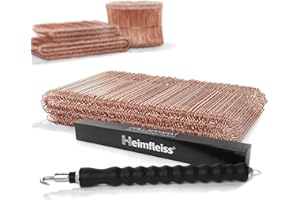 Heimfleiss® Torsadeuse + Fil de Fer recuit 1,0 x 100-160 mm (500 pcs.) - Set de qualité torsadeuse Fil de Fer & Fil de Ligature - Fermeture de Fil de Fer Fil de Fer à œillet