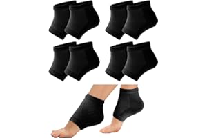 Sibba 4 Paar Feuchtigkeitsspendende Spa-Socken Gel-Fersensocken Mit Rissiger Ferse Gel-GefüTtert Zehenlose Weiche Baumwolle Silikon BelüFtende FersenhüLsen Offene Zehen-FußPflegebehandlung(Schwarz)