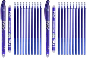 Winthai Radierbarer Kugelschreiber Blau Gelschreiber, 24 Erasable Pen Set, 2 Tintenroller Gelstifte + 20 Nachfüllungen 0,5mm +2 Radierstift Sticks, Schulsachen Für Schüler Kinde Büromaterial