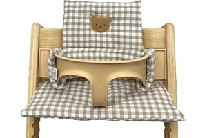 MHWGO Cojín para trona Tripp Trapp Stokke, Funda para Tronas de Bebe antideslizantes, Suave y grueso cojín para asiento de bebé de algodón orgánico, funda de repuesto, Juego de cojines para trona (kq)