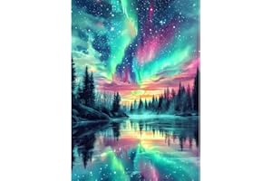 DAERLE Diamond Painting Kits for Adults, Aurora Night Sky, 5D Gorgeous Northern Lights Diamond Art for Beginners, Gem Art Kits for Adults for Home Wall Decor 30x40cm