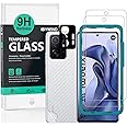 IBYWIND Vetro Temperato per Xiaomi 11T 5G/11T PRO 5G,[2Pezzi]con Metallico Protezione Obiettivo Fotocamera,Skin in Stile Fibr