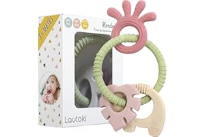 LAUTOKI® | Mordedor Bebe | Mordedores bebes 3-6meses | Sin BPA y Fácil Agarre | Juguetes Bebes 3-6meses | Mordedor Bebe Refrigerante | Juguete Bebe 0-3 meses | Juguetes Sensoriales Bebe 0-6 Meses