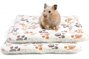 Yuio 2 Pack Guinea Pig Bed Mat, 35x25cm Small Animal Plush Bed Mat Washable Sleeping Pad Pee Pads for Bunny Hamster Guinea Pig Hedgehog Rat Chinchilla