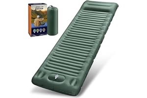 JEMULICE Isomatte Selbstaufblasend, 12CM Hoch Luftmatratze Camping Kleines Packmaß, Aufblasbare Matratze mit Fußpumpe, Selbst