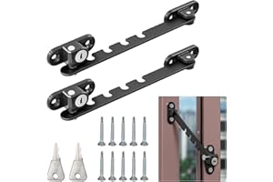 RAIRSKY 2 Pezzi Limitatore Apertura Finestra in Lega,Blocca Limitatore di Finestre Regolabile,Ferma Finestra Aperta Interno,Protezione Antieffrazione e Ventilazione,Protezione Gatti Adatto per Edifici Bassi