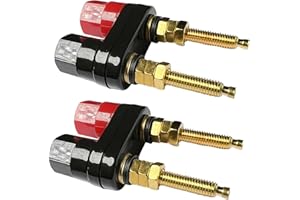 RUNCCI-YUN 2 szt. terminal głośnikowy, gniazda do wtyczki bananowej, AMP Terminal 2-drożny wtyk bananowy, gniazdo bananowe, montaż panelowy (długość 5,5 cm)