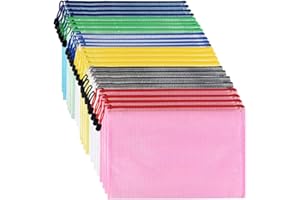 NORTHERN BROTHERS Plastic Wallets A4 Zipped Wallets- 24 Pieces Document Zip Folder File Zipper Bags A4 Plastic Zip Wallet Folder Extra Thick Zip Lock Bags