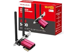 Mercusys MA86XE Bluetooth 5.2 PCIe Adapter, AXE5400 Tri-Band WiFi 6E, Two Antennas, PCIe WiFi Card, OFDMA, MU-MIMO,Low Latency, WiFi 6 Chipset, Latest WPA3, Supports Windows 10/11(64bit)