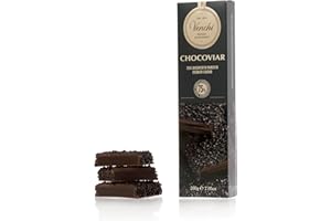 Venchi - Stecca Chocoviar Ricoperta - Ripieno Cuor di Cacao con doppia ricopertura di Cioccolato Extra Fondente e granella Chocoviar 75%, 200g - Vegano - Senza Glutine, Chocoviar Fondente 75%