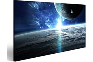 islandburner Bild auf Leinwand Universum Planeten Sterne Und Galaxien Im Weltraum Kinder/Jugendzimmer Bilder Wandbilder Poster